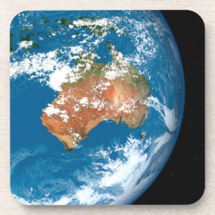 Planet Earth Showing Clouds Over Australia. Coaster