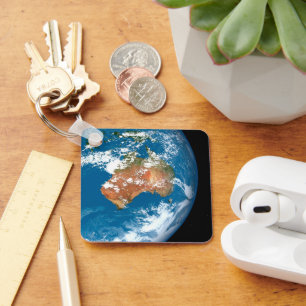 Planet Earth Showing Clouds Over Australia. Key Ring