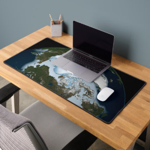 Planet Earth Showing Sea Ice Coverage In 1980. Desk Mat
