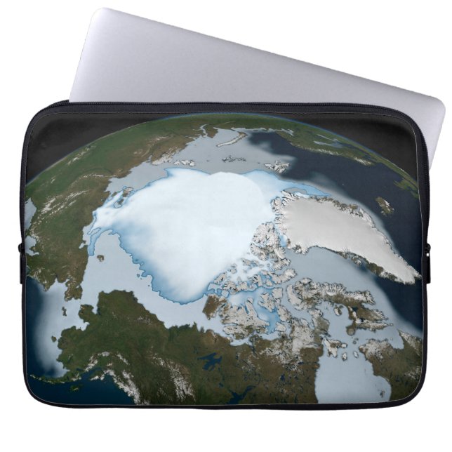 Planet Earth Showing Sea Ice Coverage In 1980. Laptop Sleeve (Front)