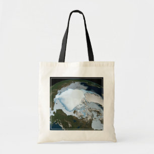 Planet Earth Showing Sea Ice Coverage In 1980. Tote Bag