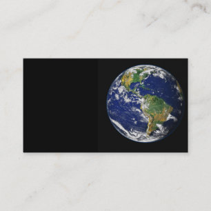 PLANET EARTH SPACE PHOTOGRAPHY BLUES GREENS BLACK BUSINESS CARD