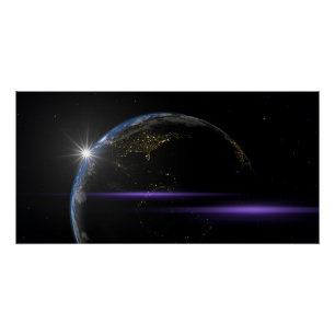 Planet Earth Space View Poster