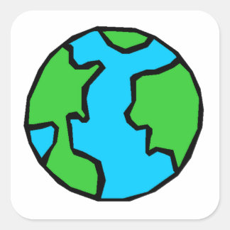 Planet Earth Square Sticker