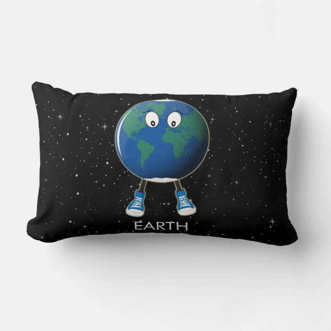 Planet Earth & Stars Lumbar Cushion (Front)