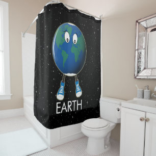 Planet Earth & Stars Shower Curtain