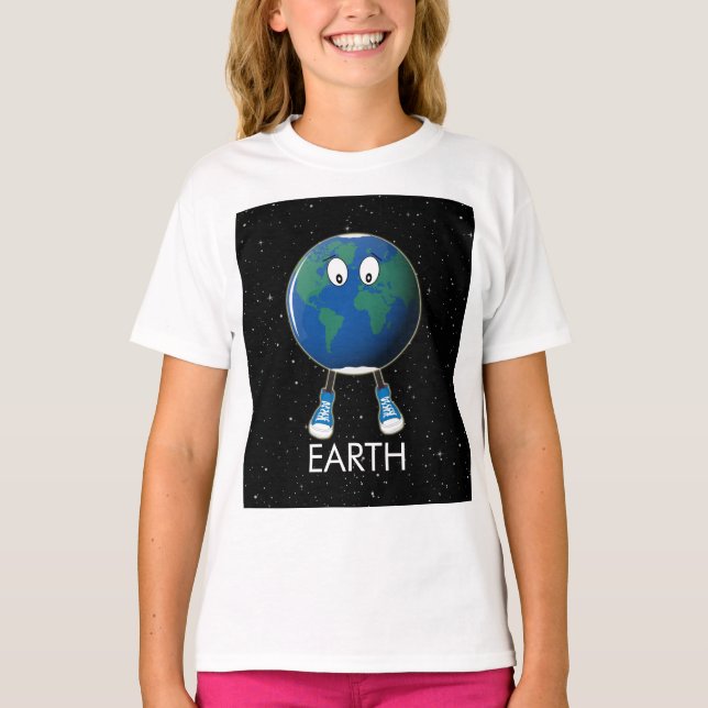 Planet Earth & Stars T-Shirt (Front)
