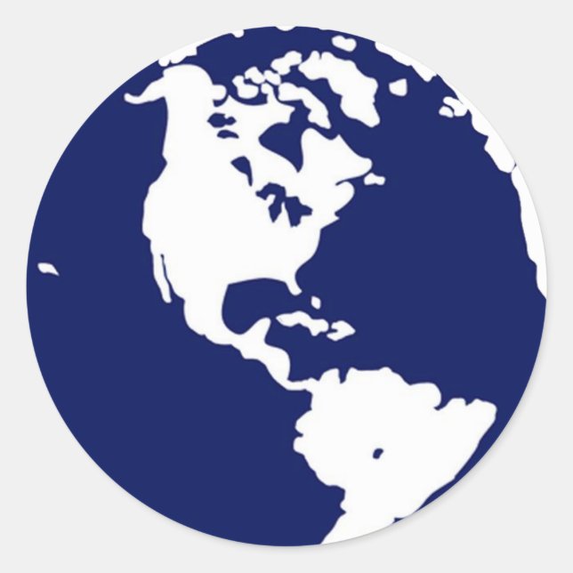 Planet Earth Stickers in Blue and White (Front)