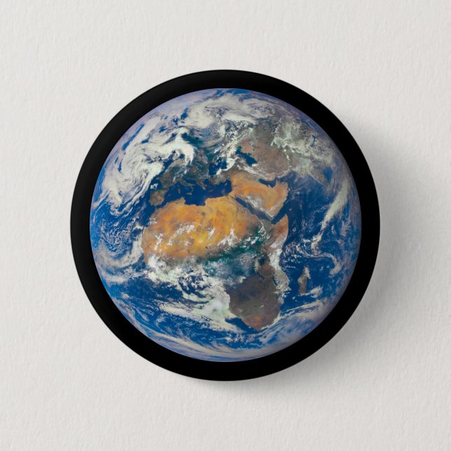 Planet Earth - The Blue Marble (Europe & Africa) 6 Cm Round Badge (Front)