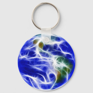 Planet Earth World Globe Key Ring