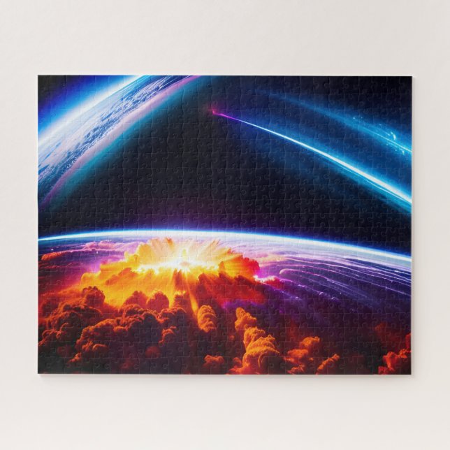 Planet Explosion Under Cosmic Universe Phenomenon Jigsaw Puzzle (Horizontal)