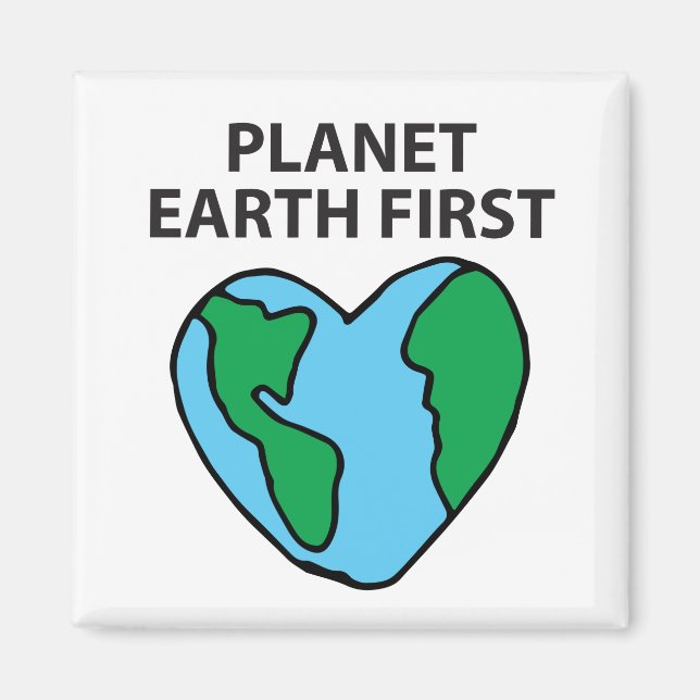 Planet First Ecofriendly Icon Happy Earth Clipart Magnet (Front)