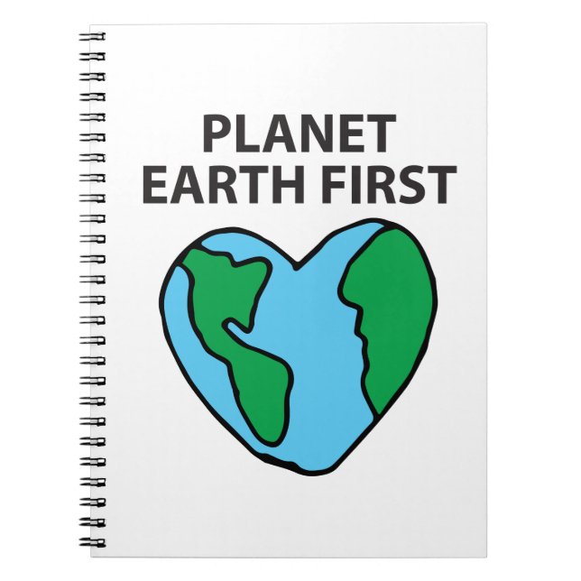 Planet First Ecofriendly Icon Happy Earth Clipart Notebook (Front)