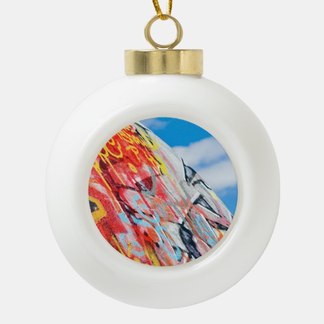 planet graffiti ceramic ball christmas ornament (Front)