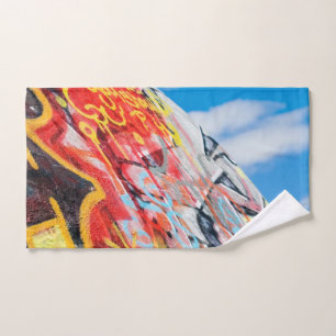 planet graffiti hand towel