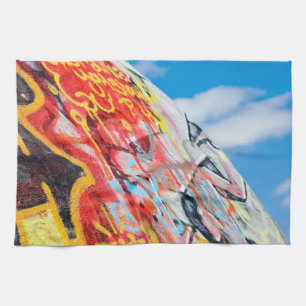 planet graffiti tea towel