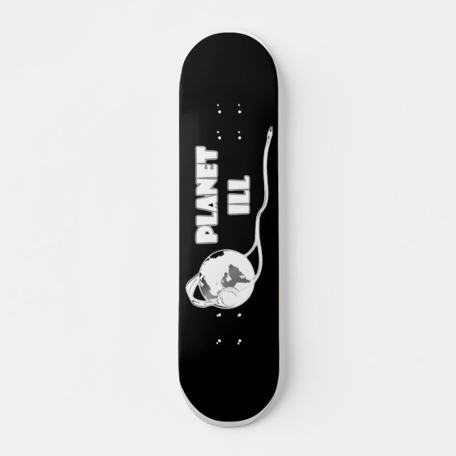 Planet Ill White Globe Skateboard (Front)