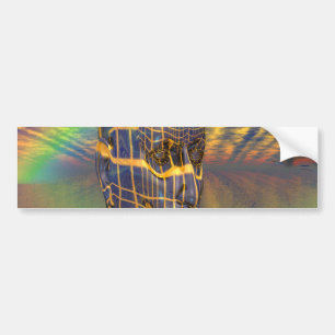 Planet illusion bumper sticker