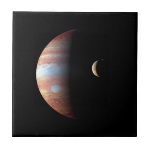 PLANET JUPITER AND ITS VOLCANIC MOON IO (space) ~ Tile