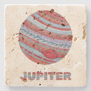 Planet Jupiter Colourful Space Geek Solar System Stone Coaster