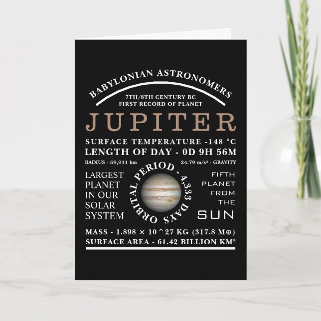 Planet Jupiter Detailed Astronomy Card (Front)