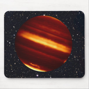 Planet Jupiter in Infrared Light with Starry Sky Mouse Pad