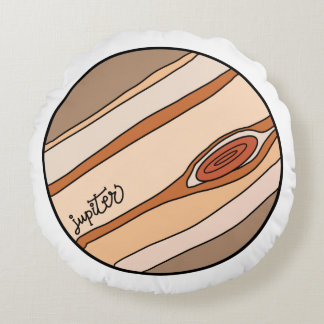 Planet Jupiter of the Solar System Round Cushion
