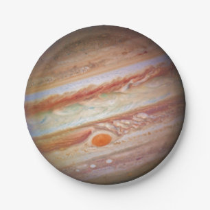 PLANET JUPITER - red spot head on (solar system) ~ Paper Plate