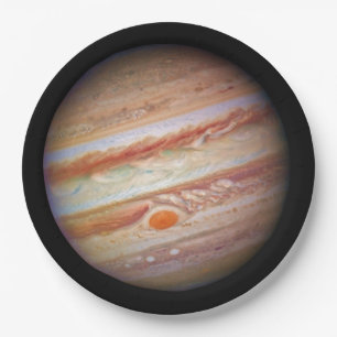 PLANET JUPITER ` red spot head on (solar system) ~ Paper Plate