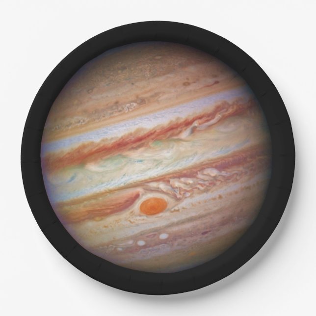 PLANET JUPITER ` red spot head on (solar system) ~ Paper Plate (Front)