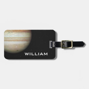 Planet Jupiter Solar System Black Space with Stars Luggage Tag