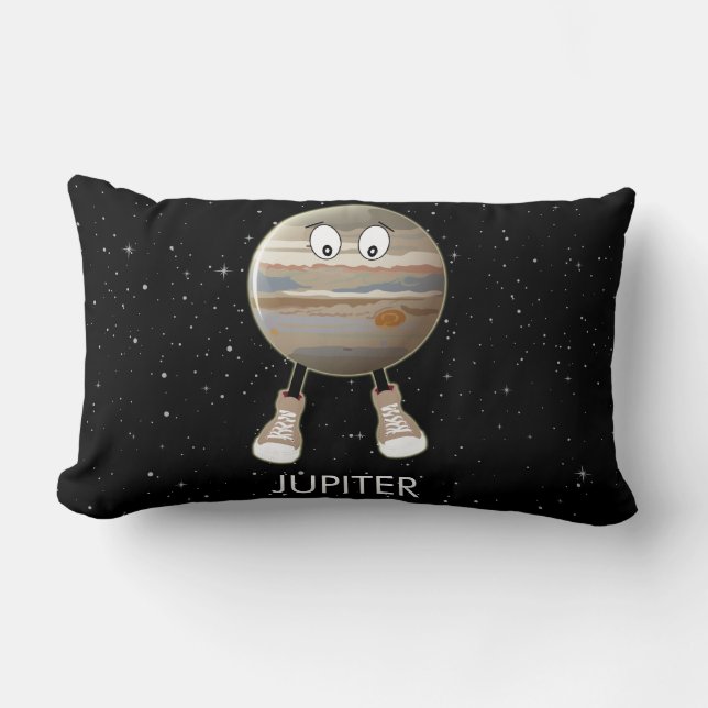 Planet Jupiter & Stars Lumbar Cushion (Front)
