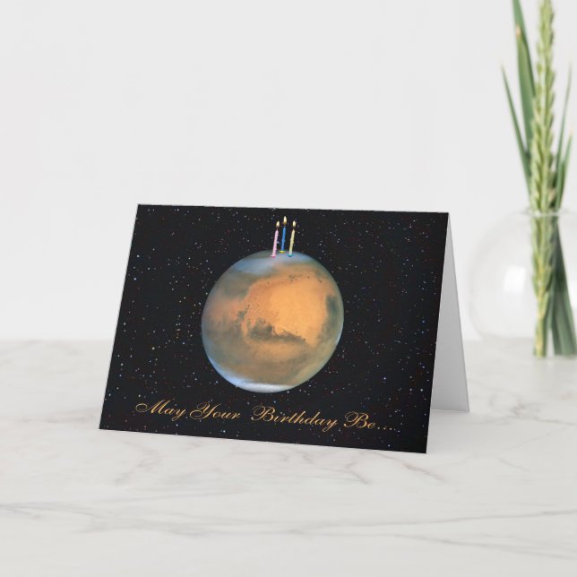 Planet Mars Birthday Card (Front)