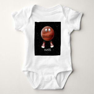 Planet Mars & Stars Baby Bodysuit