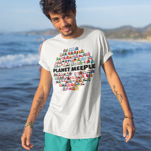 Planet Meeple, Black Text Mens Shirt