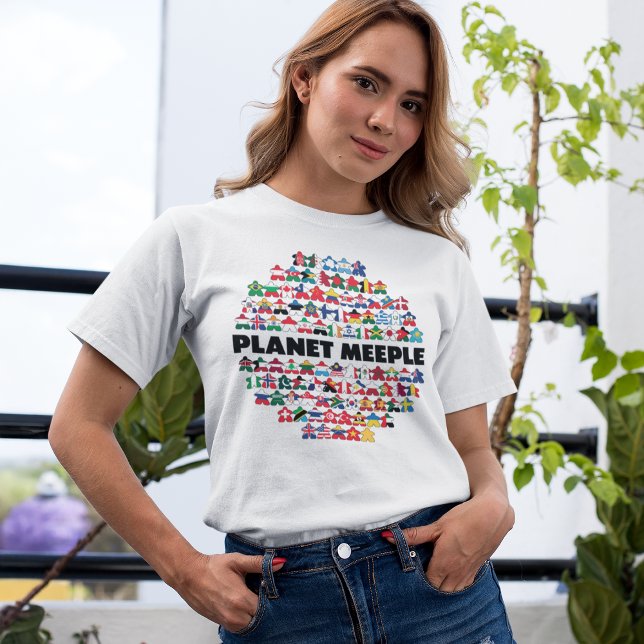 Planet Meeple, Black Text Womens Shirt (Creator Uploaded)