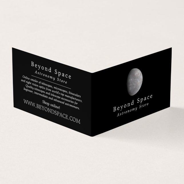 Planet Mercury, Astronomer, Astronomy Store Business Card (Outside)