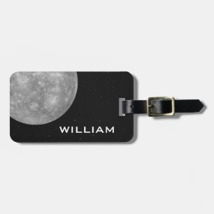 Planet Mercury Solar System Black Space with Stars Luggage Tag
