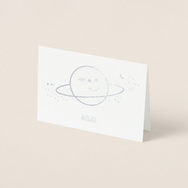 Planet Name Stationery Foil Card (Front)