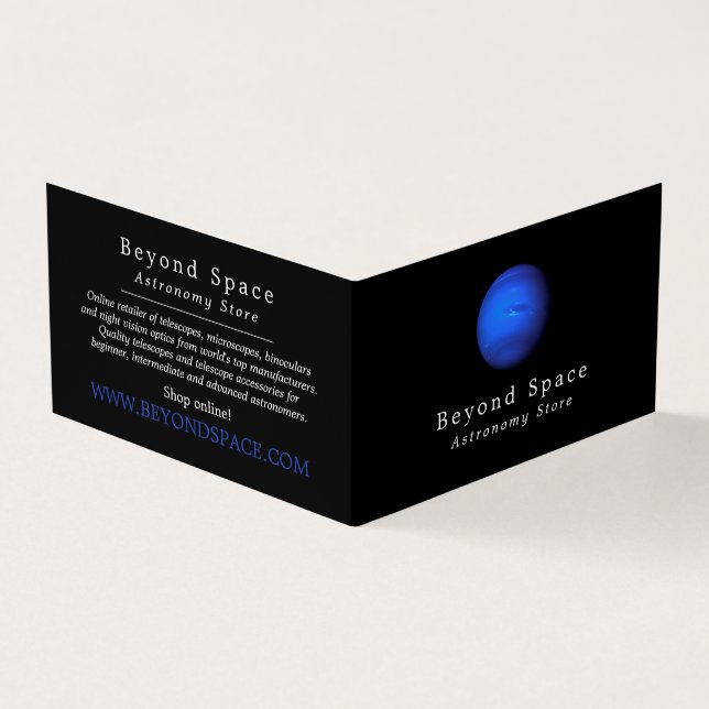 Planet Neptune, Astronomer, Astronomy Store Business Card (Outside)