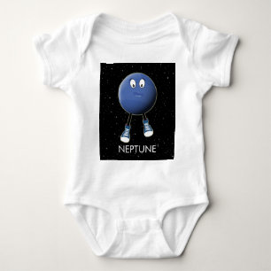 Planet Neptune & Stars Baby Bodysuit