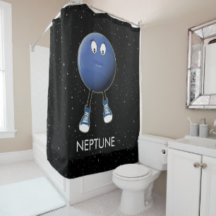 Planet Neptune & Stars Shower Curtain