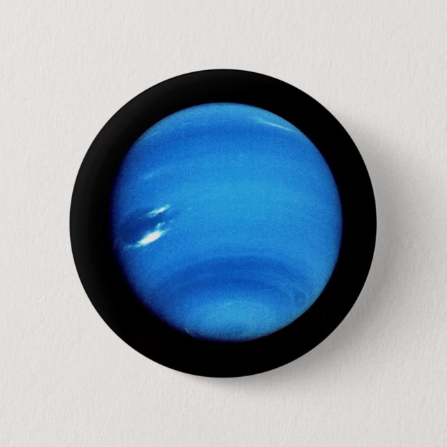 PLANET NEPTUNE V.3 natural (solar system) ~~ 6 Cm Round Badge (Front)
