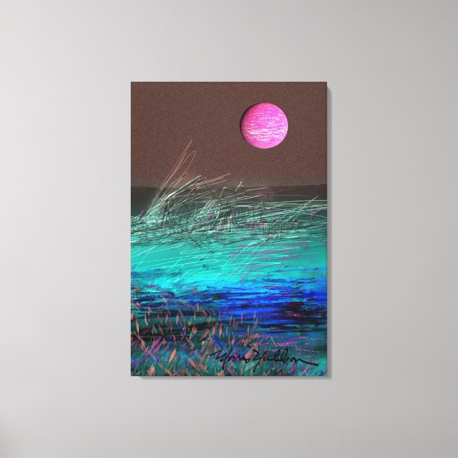 Planet Night Scape Canvas Print (Front)