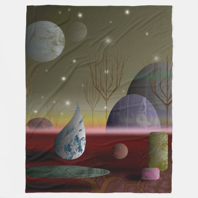 Planet Of The Shapes Large Fleece Blanket (Front)