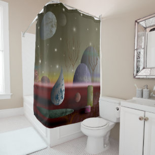 Planet Of The Shapes Shower Curtain