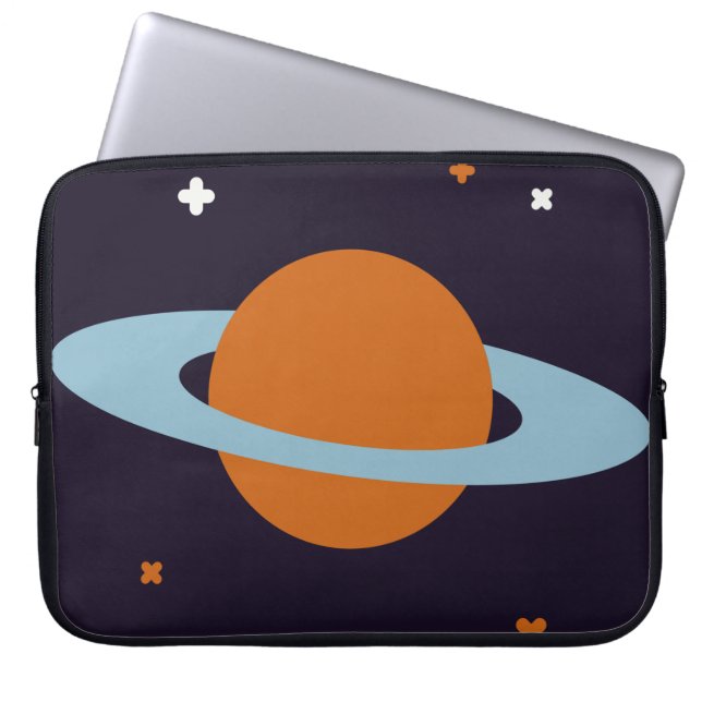 Planet orbit universe star galaxy laptop sleeve (Front)