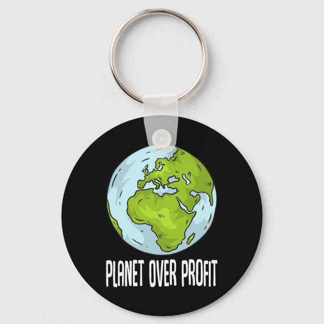 Planet Over Profit Recycle Save The Environment Ea Key Ring (Front)