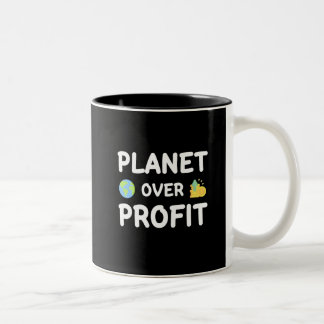 Planet over Profit - Sustainability Two-Tone Coffee Mug
