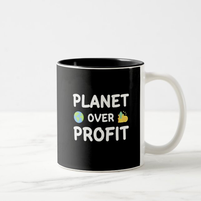 Planet over Profit - Sustainability Two-Tone Coffee Mug (Right)